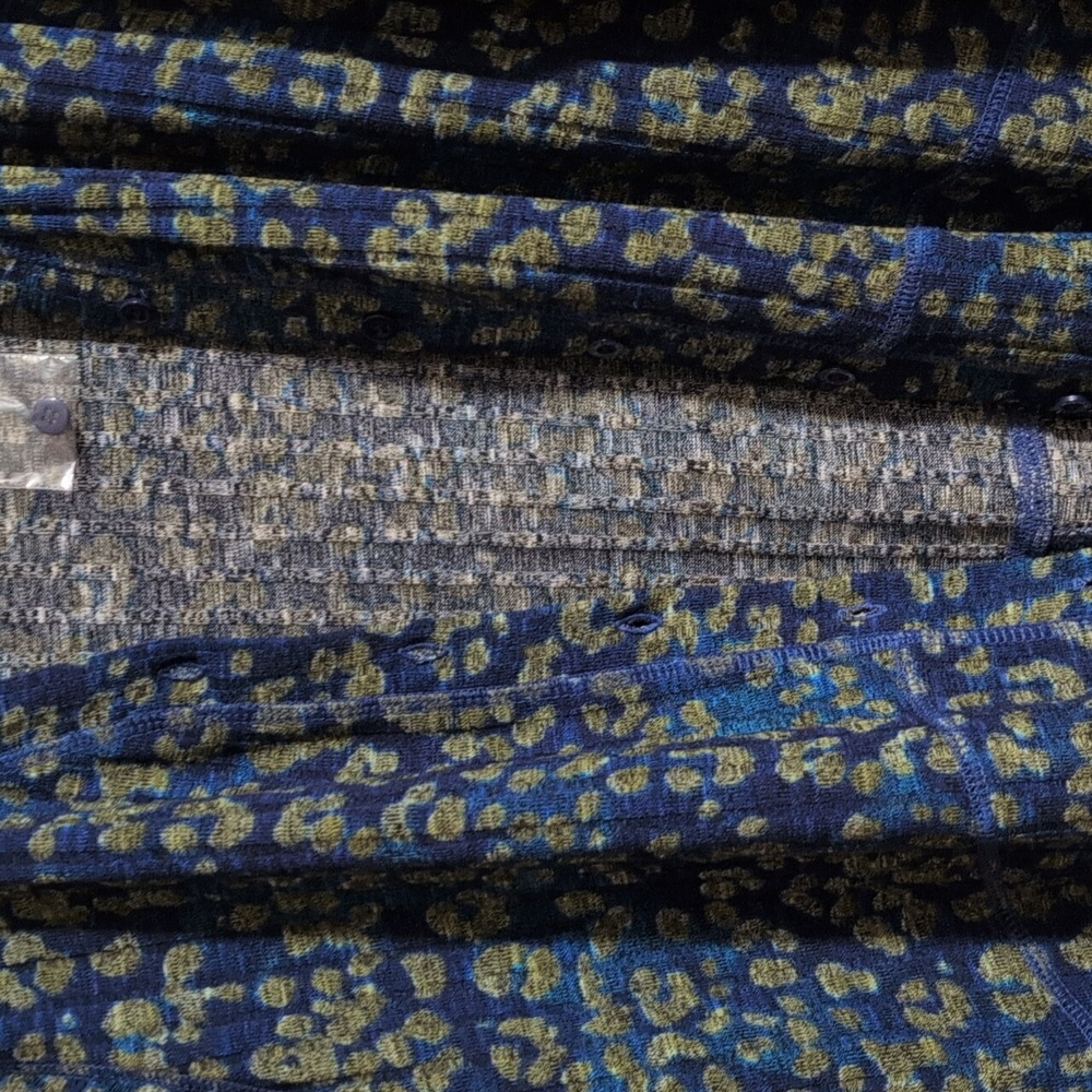 LOGO by Lori Goldstein Blue and Gold Cardigan - Picture 2 of 4